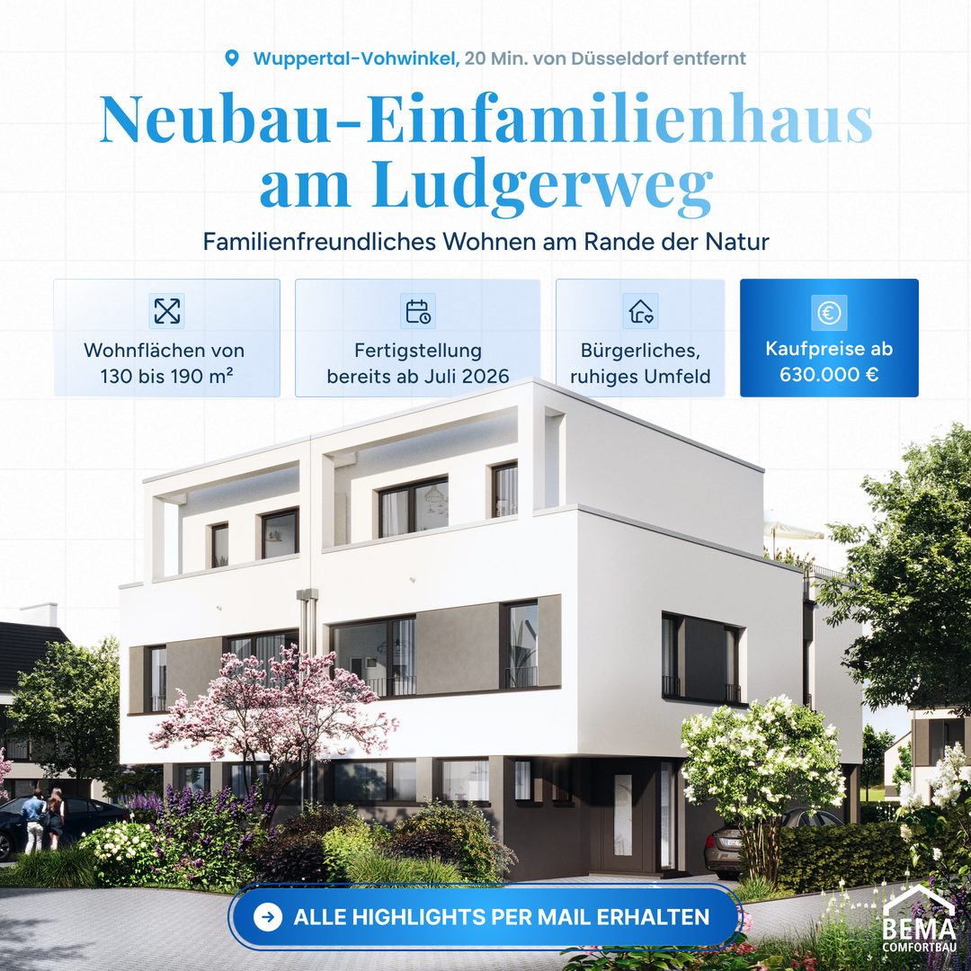 Bildanzeige f&uuml;r ein Neubau-Einfamilienhaus in Wuppertal-Vohwinkel