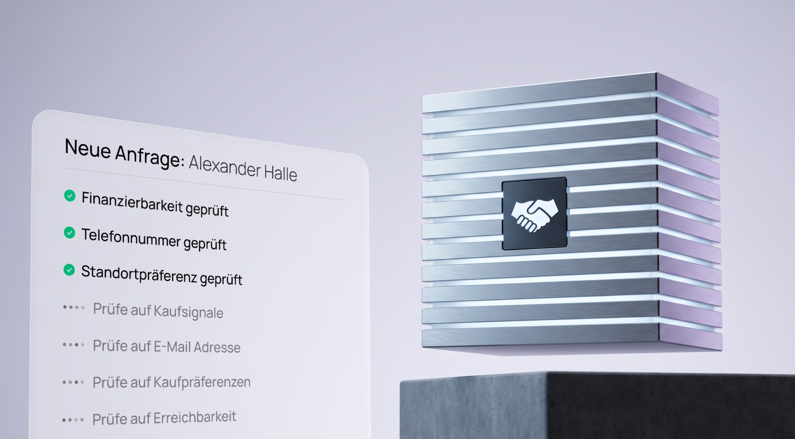 Gepr&uuml;fte Anfrage aus der Bestandsdatenbank