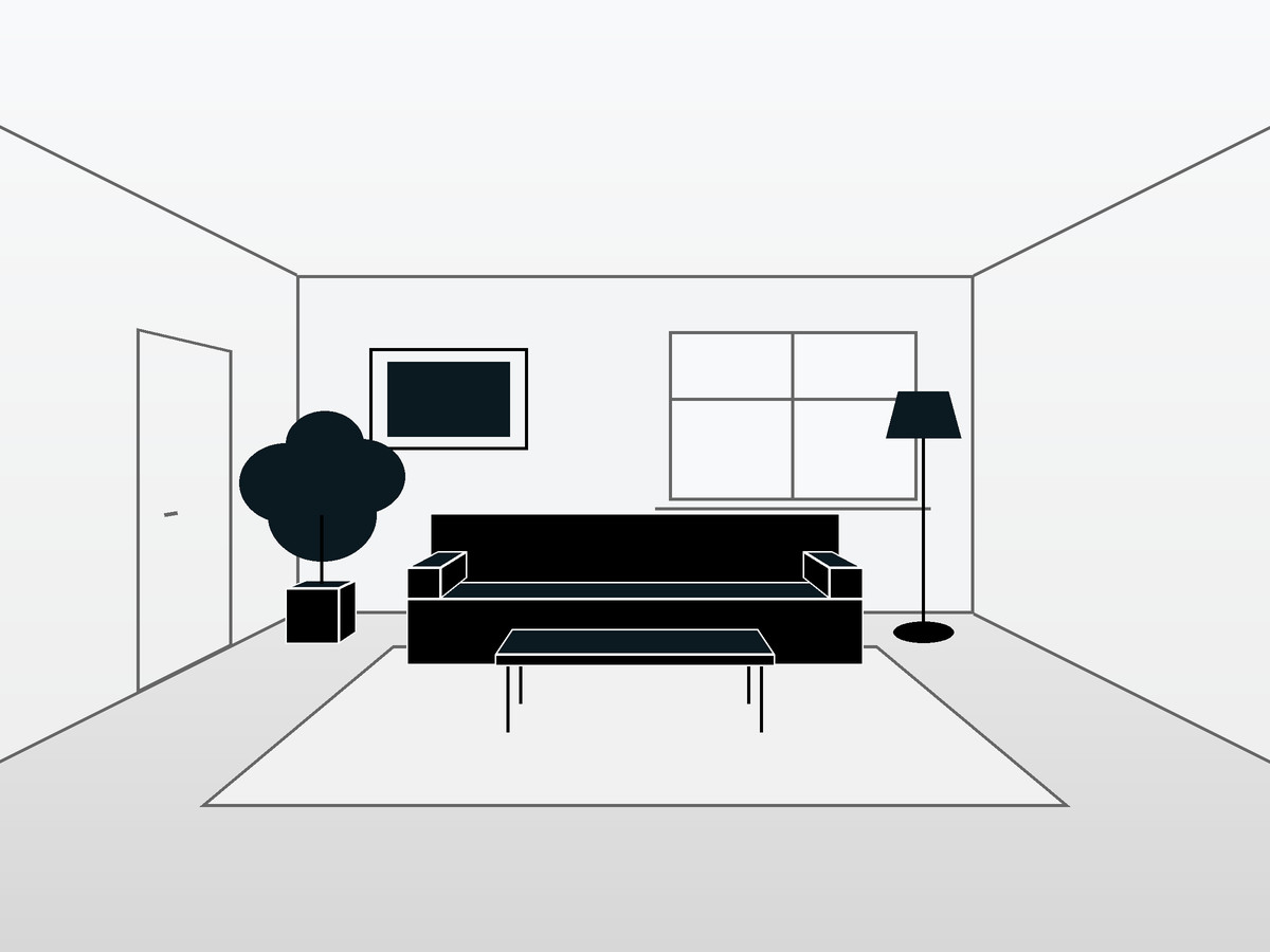 Derselbe Raum nach dem KI-Staging